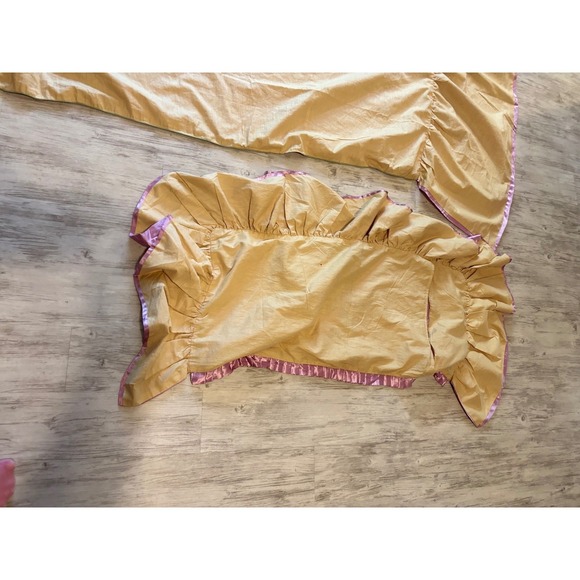 RARE ANTIQUE textile 1900 Edwardian society silk bedspread embroidery gilt ART - Picture 15 of 16